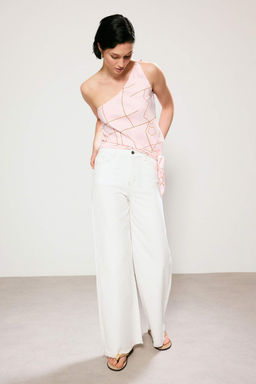 Trendyol Studio Ekru Tencel Kar?s?ml? Yuksek Bel Wide Leg Jeans TWOSS26JE00244 - Trendyolmilla фото 5