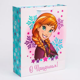 Пакет ламинат вертикальный С Днем Рождения!, Холодное сердце, 31х40х11 см - Disney фото 2