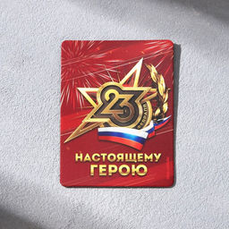 Цена за 2 шт. Магнит и брелок на 23 Февраля «Настоящий защитник»