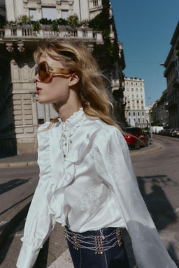 JACQUARD SATIN BLOUSE - Zara фото 5