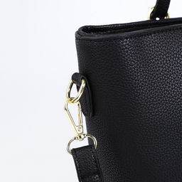 Сумка - шоппер женская на молнии, 2 кармана, 40×13×25 см, чёрная