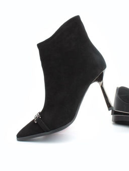04-M3-9076 BLACK Ботильоны зимние женские (натуральная замша, натуральный мех)