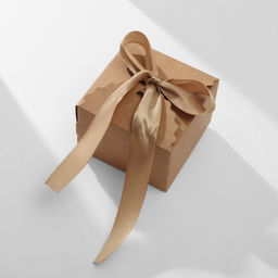 Цена за 12 шт. Коробочка подарочная Сюрприз 6x6x4,5, крафтово-золотой