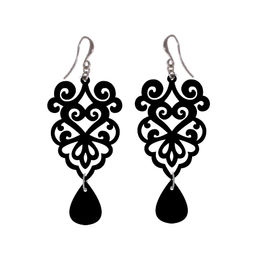 Ажур черный 2/ Openwork black 2, earrings, black