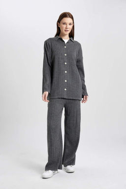 Кардиган стандартного кроя с воротником-поло - Defacto фото 2