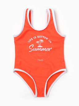 Купальник для девочки слитный KAFTAN: Summer, оранжевый, размер 34 (122-128 см)