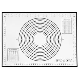 Коврик силиконовый, армированный для раскатки теста и выпекания 50х70см, белый с цветной разметкой, микс (Китай) - Домашняя мода фото 2