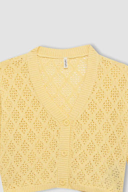 Кардиган для девочек с V-образным вырезом - Defacto фото 8