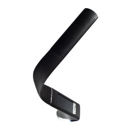 TLD-542 Black/LED/300Lm/5000K/Dimmer Светильник настольный c часами, календарем, термометром, 5W. Сенсорный выключатель. Черный (стилизован под кожу). TM Uniel.