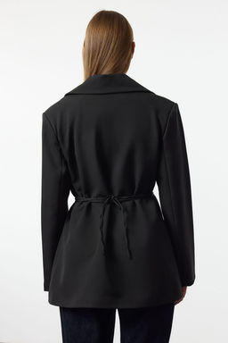 Siyah Gul Detayl? Dokuma Blazer Ceket TWOAW25BC00037 - Trendyolmilla фото 4