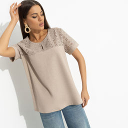 Туника свободная Лучше некуда (бежевая) - Charutti фото 4