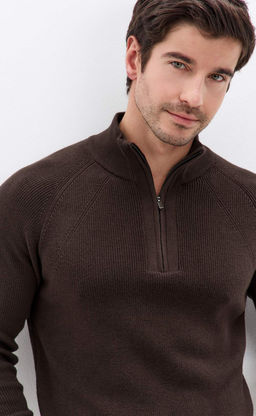 Джемпер Primm P421-15-4702 из хлопка с шерстью коричневый фото 2