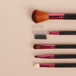 Набор кистей для макияжа, 5 предметов, цвет чёрный/малиновый - Queen fair фото 2