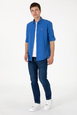 Erkek _ndigo Uzun Kollu Basic G_mlek Sepette S_rpriz _ndirim - U.s. polo assn фото 5