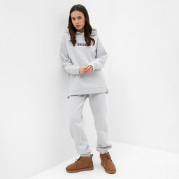 Худи женское MIST Cozy style, серое, размер 50