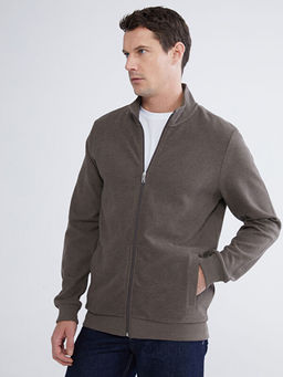 Dik Yaka Erkek Fermuarl? Sweatshirt