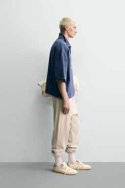 POLO BOXY FIT TEXTO BORDADO / Azul / Gris - Zara фото 4