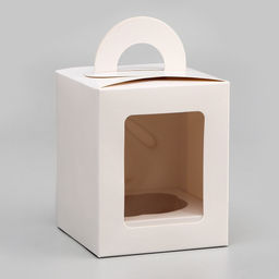 Цена за 2 шт. Коробка для 1 капкейка, белая, 9.2×9.2×11.1 см