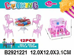 Набор мебели и посуды (2921221) в блистере 12*12см
