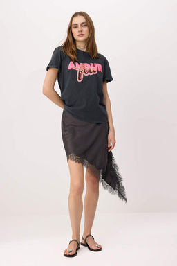 Antrasit Slogan Regular/Normal Kal?p K?sa Kollu %100 Pamuk Orme T-shirt TWOSS26TS00233 - Trendyolmilla фото 2