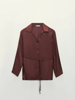 Блузка из вискозы с тонким поясом / Zarina