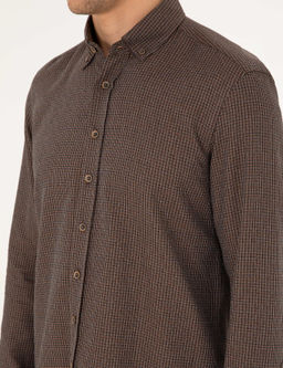 Kahverengi Slim Fit Uzun Kollu G_mlek - Pierre cardin фото 7
