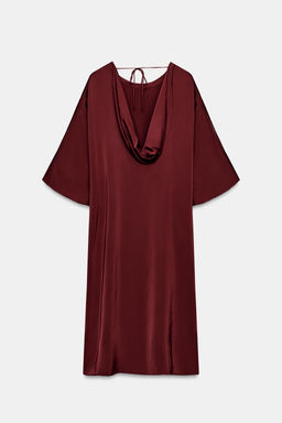 VESTIDO MIDI SATINADO ZW COLLECTION / Burdeos - Zara фото 6