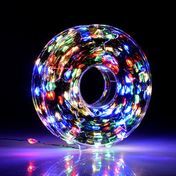 Электрогирлянда Роса 30м, 300 ламп, зеленый провод, цветная