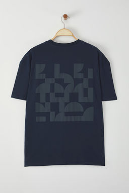 TRENDYOL MAN Beyaz Oversize/Genis Kesim Kabar?k S?rt Bask?l? %100 Pamuk T-Shirt TMNSS25TS00082 - Trendyolmilla фото 5