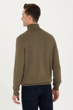 U. S. Polo Assn Мужской базовый свитер хаки меланжевого цвета - U.s. polo assn фото 5