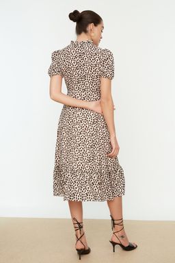 TRENDYOLMILLA Ac?k Mavi Cicekli A Kesim F?rf?rl? Midi Dokuma Elbise TWOSS20EL0894  фото 18