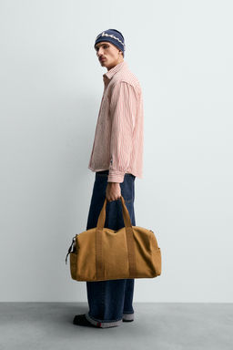 STRIPED SHIRT WITH CHAMPION ® X ZARA PATCHES  фото 4
