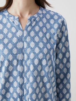 Ka??k Yaka Desenli Kad?n Bluz