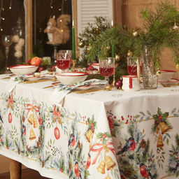 Скатерть новогодняя Этель Christmas bells, 150?1802 см с ГМВО, 100% хлопок, саржа 190 г/м?