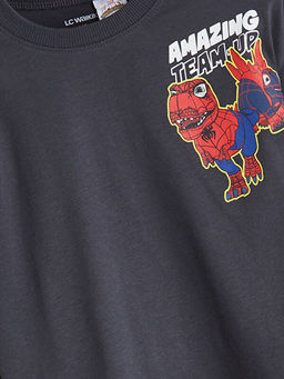 Bisiklet Yaka Spider-Man Bask?l? Erkek ?ocuk Ti??rt