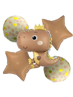 Воздушные шары фольгированные «Динозаврик», 5 шт.