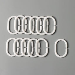 Кольца для штор Доляна, в ванную, пластик, 12 шт., 5.7×3.8 см, белые