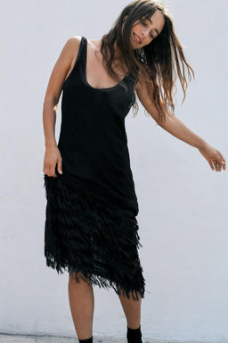 STRAPPY DRESS WITH FRINGING