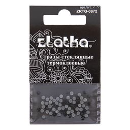 Страз клеевой Zlatka ZRTG-0872 SS08 цветные 2.4 мм стекло 5 x 72 шт в пакете с картонным еврослотом №03 черный (Jet)