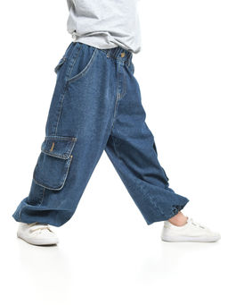 Джинсы карго 33-7655 синий - Mini maxi фото 21