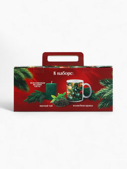 Подарочный набор новогодний «Уютного Нового года»: чай 50 г, кружка 300 мл., свеча