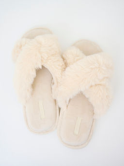 Тапочки домашние Indefini полиэстер кремовый  фото 3