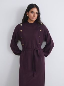 Dik Yaka Ku?akl? Triko Elbise