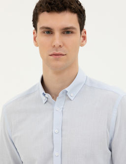 A__k Mavi Slim Fit Uzun Kollu G_mlek - Pierre cardin фото 2