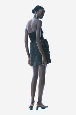 Vestido en tejido jacquard con lazo decorativo - H&m фото 4