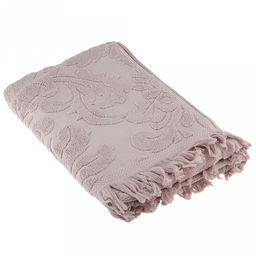 Полотенце махровое "Вензель" 70х140см, хлопок 100%, с бахромой, льняной (Китай)