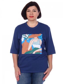 Б0798 Футболка женская кулирка индиго - АстраТекстиль фото 2