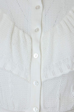 Ekru Omuz ve Etek Ucu Detayl? Ajurlu/Delikli Ince Triko H?rka TWOSS26HI00005 - Trendyolmilla фото 3