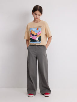 ACOOLA / Футболка детская для девочек Voron бежевый  фото 6