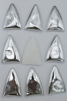 Патч 3D, глянец "Ушки вытянутые" 7*5 см (10 шт) SF-1882, серебро